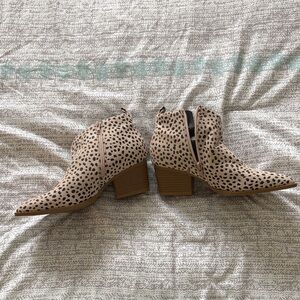 Jolimall Women's Leopard Print, ankle boots, size 7